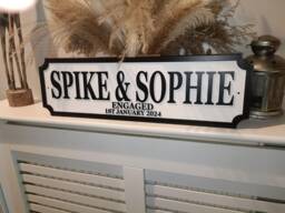 70cm Long - Couples Sign - Street 3D Look Personalised Wall Mount Home Decor Birthday Wedding Engaged Christmas Est Date - thumbnail 1