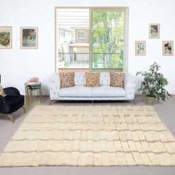 Moroccan Handmade Beige Berber Rug - thumbnail 2