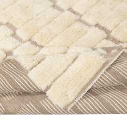 Moroccan Handmade Beige Berber Rug - thumbnail 3