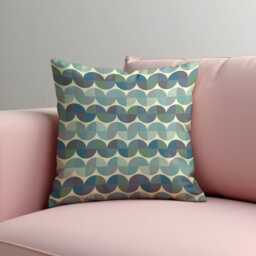 Retro Geometric Cushion Cover, Blue Green Mid Century Modern Circle Pattern Pillow Cover - thumbnail 2