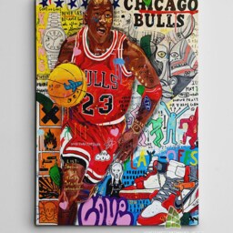 Michael Jordan Graffiti Canvas Art Wall Print Picture Banksy Style Framed Home Decor -D651 - thumbnail 2