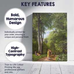 Sunlit Green Forest Path Figures & Dog Romantic Landscape Canvas Wall Art Print Decor Picture Ready To Hang - thumbnail 2
