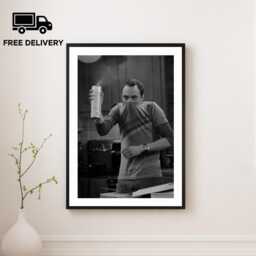 Vintage Funny Sheldon Print, Big Bang Theory Poster, Fine Art Photography Wall Art, Museum Quality Classic Black & White Poster - thumbnail 1