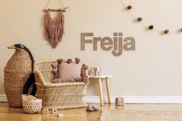 Childrens Name Sign For Bedroom Wall Art Decoration Wooden - Atlas - image 1