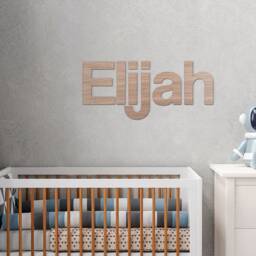 Childrens Name Sign For Bedroom Wall Art Decoration Wooden - Atlas - thumbnail 3
