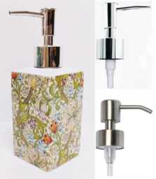 William Morris Golden Lily Soap Dispenser Porcelain 200 Ml 7Oz Lilies Fantasy Floral Liquid Pump Hand Decorated UK - thumbnail 1