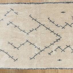 Moroccan Wool Rug, Berber Area Beni Ourain Black & White Rug 8x10 - thumbnail 2