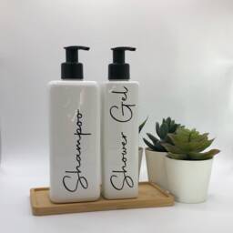Personalised White Square Soap Dispenser Bottle With Matte Black Pump 250Ml & 500Ml - thumbnail 2