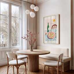 Italian Pasta Wall Art Print, Modern Kitchen Illustration Poster, Colorful Dining Room Decor, Mediterranean Food Artwork - thumbnail 2