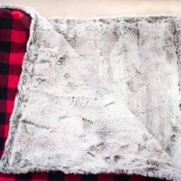 Buffalo Plaid & Minky Blanket Throw - Luxury Bedding Designer - thumbnail 3