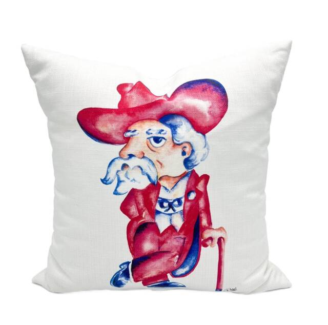Colonel Rebel Pillow -- Watercolor Reb Art - 001 - image 1