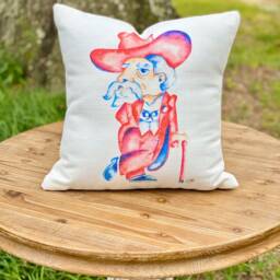 Colonel Rebel Pillow -- Watercolor Reb Art - 001 - thumbnail 2