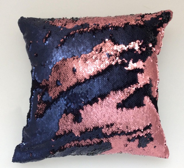Mermaid Pillow, Pink Reversible Navy Pillow Cover, Throw Home Decor, Decorative Teens, Furnishing, And - image 1