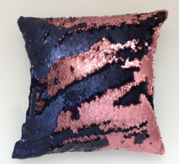 Mermaid Pillow, Pink Reversible Navy Pillow Cover, Throw Home Decor, Decorative Teens, Furnishing, And - thumbnail 1