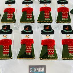 Fused Glass Snowman Candle Holder Decoration - Christmas Decoration, Cornish Glass, Fused Glass Cornwall - thumbnail 2