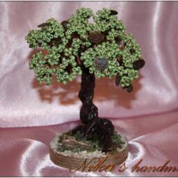 Beaded Artificial Green Feng Shui Tree With Coins, Office Decor Money Tree, Beaded Zen Bonsai, Indoor Plant - Room - thumbnail 2