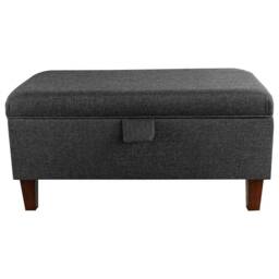 storage Footstool, Ottoman, Pouffe Blanket Toy Box in A Charcoal Grey Sawana Fabric - thumbnail 3