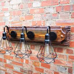 Wall Sconce 3 Industrial Geometric Wire Cage Shade Lighting Vintage Lamp Farmhouse - thumbnail 2