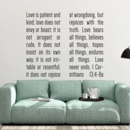 "Vinyl Wall Decal - 1 Corinthians 134-8 ""Love Is Patient... Believes All Things, Hopes Endures Things. Love Never Ends." - thumbnail 2