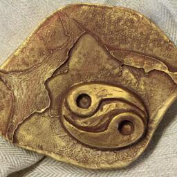 Cancer Horoscope Symbol Bas Relief Zodiac Sign Small Sculpture Wall Art Original Birthday Gift Gold Silver Home Decor Astrological - thumbnail 3