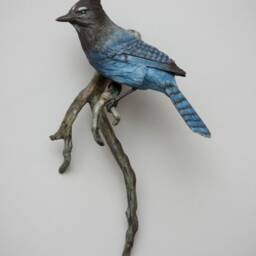 Easter Blue Jay/Stellers - Bronze Wildlife Bird By Jerry Simchuk Art Studio - thumbnail 2