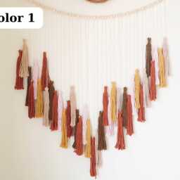 Macrame Blue Garland Boho Tassel Wall Hanging, Nursery Decor - thumbnail 2
