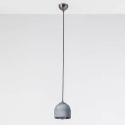 Blue Aged Effect Pendant Lamp, Concrete Light, Green Stone Chandelier, Raw Home Decor - thumbnail 3