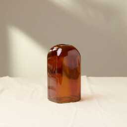Amber Glass Bud Vase - Vintage Style Apothecary Bottle, Wedding Tablescape - thumbnail 3