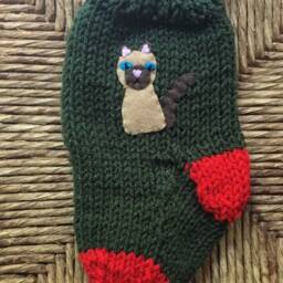 Siamese Cat Stocking, Christmas Stocking For Or Lover, Handmade Xmas Pet Animal Cat Gift, Decor - thumbnail 3