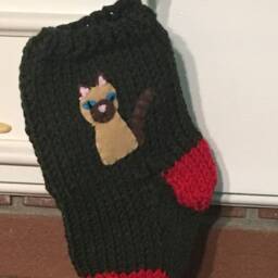 Siamese Cat Stocking, Christmas Stocking For Or Lover, Handmade Xmas Pet Animal Cat Gift, Decor - thumbnail 2