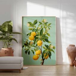 Food Print, Lemon Tree Kitchen D??cor, Art, Wall Vintage Fruit Poster - thumbnail 2