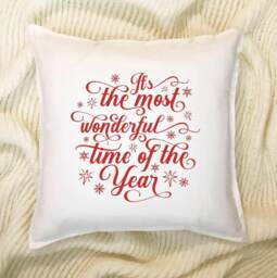 Christmas Pillow Cover Farmhouse Holiday Decor, 100% Cotton - 20x20 - thumbnail 1