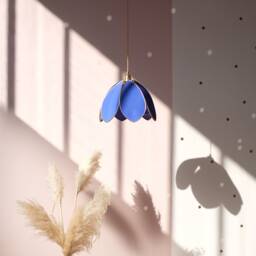 Simple Flower Pendant Light - Royal Blue & Gold - thumbnail 4
