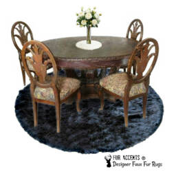 Plush Faux Fur Round Rug - Shaggy Sheepskin Style, Usa Made - thumbnail 1