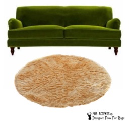 Plush Faux Fur Round Rug - Shaggy Sheepskin Style, Usa Made - thumbnail 3