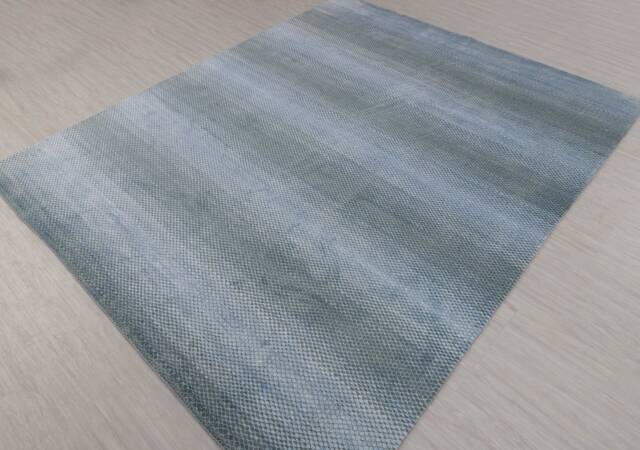 8x10 Savannah Rug Modern Handmade Blue Wool & Silk #1519 - 242x300 cms - image 1
