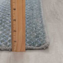 8x10 Savannah Rug Modern Handmade Blue Wool & Silk #1519 - 242x300 cms - thumbnail 4