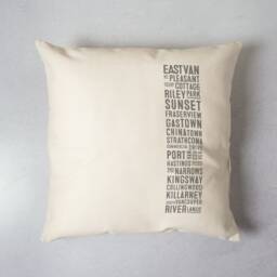 East Vancouver Pillow Cover Canada Souvenir Typography Cushion Mt Pleasant, Gastown, Chinatown, Strathcona - thumbnail 2