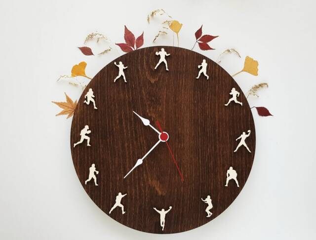American Football Clock Rugby Wall Sport Decor, Father's Day Gift - image 1