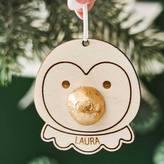 Personalized Penguin Christmas Ornament - Chocolate Nose - image 1