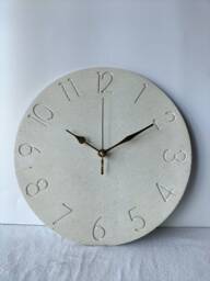 Textured White Concrete Wall Clock Modern Minimalist Home Decor