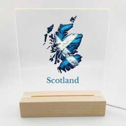 Scotland Map Outline & Text Led Night Light Desk Up Sign Bedroom Office D??cor - Uv Printed - thumbnail 2