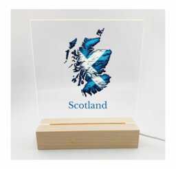 Scotland Map Outline & Text Led Night Light Desk Up Sign Bedroom Office D??cor - Uv Printed - thumbnail 1