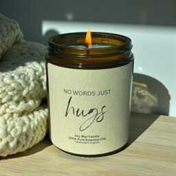 No Words Just Hugs, Hugs Candle, Sending You Sending in A Hug Box, Sympathy Bereavement Gift - thumbnail 2