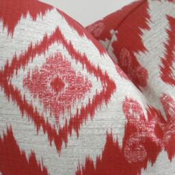 Both Sides-Richloom Decorative Designer Pillow Cover-Geometric - Russet Red /Ivory Throw/Lumbar - thumbnail 2