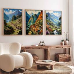 Set Of 3 Peru Poster Set, Vintage Peruvian Street Prints, Lima Art, Indigenous Art, Folk Art Poster, Latin Wall Decor - thumbnail 3