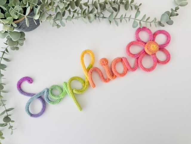 Custom Knitted Wire Name Sign - Baby Names Nursery New Gifts Kids Room Wall Decor Rope Words Playroom Personalised - image 1
