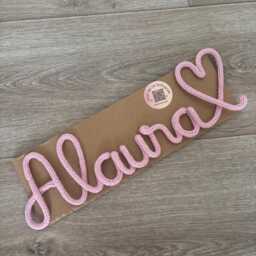 Custom Knitted Wire Name Sign - Baby Names Nursery New Gifts Kids Room Wall Decor Rope Words Playroom Personalised - thumbnail 3