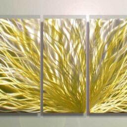 Abstract Metal Wall Art Contemporary 3D Sculpture, Hand-Grinded - thumbnail 2