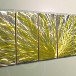 Abstract Metal Wall Art Contemporary 3D Sculpture, Hand-Grinded - thumbnail 3